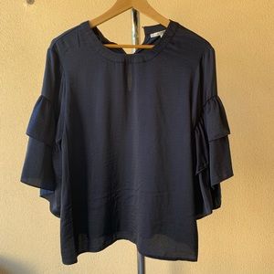 Violet + Claire Navy Blue Blouse Sz L